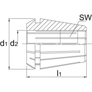 Phantom 82.885 DIN 6499-A spantang ER 25G 430G voor tappen 15 µm 8 mm 82.885.0800