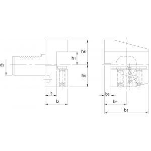 Phantom 84.913 VDI-houder DIN 69880 uitvoering B4 radiaal links 30 mm 84.913.3024