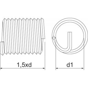 Phantom 28.833 Phan-Coil RVS schroefdraad inzetstukken UNF 1/2 inch-20 15xD set 5 stuks 28.833.2127