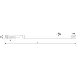 Phantom 22.350 UNI HSS-E machinetap metrisch lang voor doorlopende gaten M5 22.350.0500