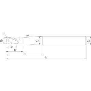 Phantom 36.285 VHM precisie radiusfrees 2-snijder AlTiN-X HRC 30-65 HRc 3x6 mm 3 graden 36.285.0333