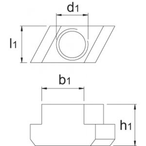 Van Ommen 88.614 T-gleufmoer systeem Rhombus 28M24 88.614.2824