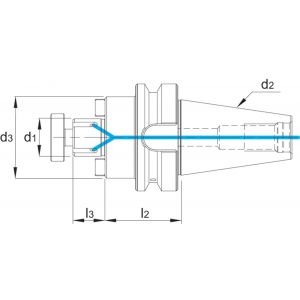 Phantom 82.266 DIN 6357 opsteekfreeshouder voor frezen met dwarsspiebaan BT volgens MAS 403 BT BT50 32 mm L100 mm 82.266.5322