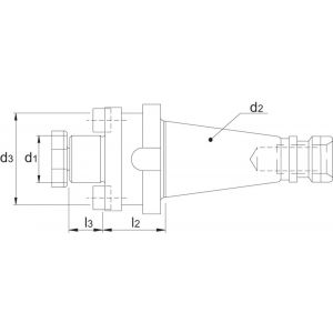 Phantom 82.253 DIN 6357 opsteekfreeshouder voor frezen met dwarsspiebaan SK volgens DIN 2080 SK40 27 mm L30 mm 82.253.4271