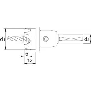 Phantom 61.630 HM-tip gatfrees materiaaldikte <5 mm 76 mm 61.630.0760