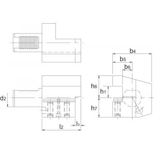 Phantom 84.923 VDI-houder DIN 69880 uitvoering C4 axiaal links 50 mm 84.923.5031