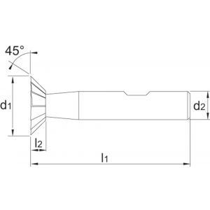 Phantom 36.620 HSS-E zwaluwstaartfrees DIN 1833-C 45 graden 25x63 mm 36.620.2500