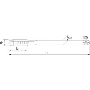 Phantom 22.701 HSS-E machinetap DIN 376 metrisch aluminium voor doorlopende gaten M12 22.701.1200