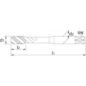 Phantom 23.305 HSS machinetap ISO 529 metrisch voor blinde gaten M12 23.305.1200