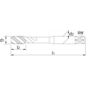 Phantom 23.305E HSS machinetap ISO 529 metrisch voor blinde gaten M6 blisterverpakking 23.305.0600E