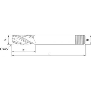 Phantom 35.100 HSS-E ruwfrees DIN 844-D kort type NR 8x19 mm 35.100.0800