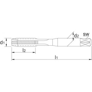 Phantom 24.125 HSS machinetap ISO 529 UNC voor doorlopende gaten 9/16 inch-12 24.125.1429