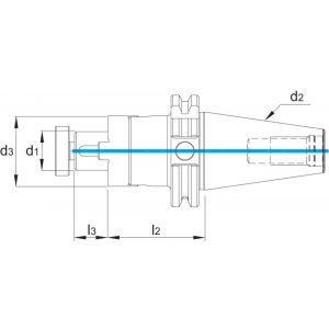 Phantom 82.324 DIN 6358 Combi-opsteekfreeshouder voor frezen met langs- en dwarsspiebaan SK volgens DIN 69871 SK40 40 mm L160 mm 82.3244406