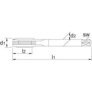 Phantom 25.500 HSS-E machinetap DIN 5156 BSPP (RP) voor blinde en doorlopende gaten 3/8 inch-19 25.500.1666