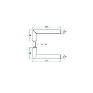 Artitec RVS Woning deurkruk paar Tipo RVS mat 00120-WCX