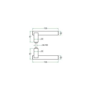 Artitec RVS Woning deurkruk paar Sabrina RVS mat 00510