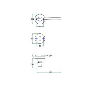 Artitec RVS Woning kruk-krukgarnituur rozet Dorina RVS mat SL 00521