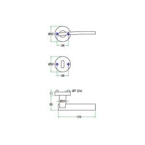 Artitec RVS Woning kruk-krukgarnituur rozet Dorina SE RVS mat PC 00532