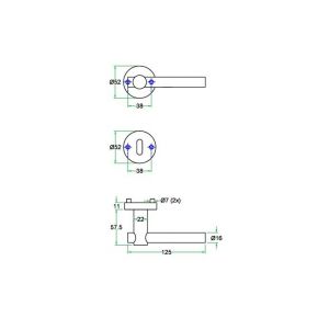 Artitec RVS Woning kruk-krukgarnituur rozet Gisela SE RVS mat WC 8 mm 01213