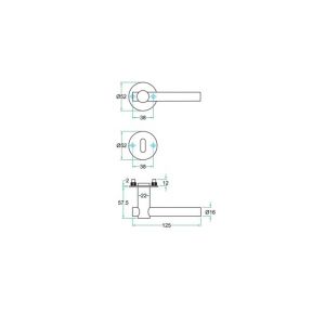 Artitec RVS Woning kruk-krukgarnituur rozet Gisela FR RVS mat 01226