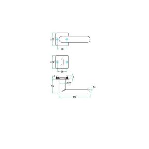 Artitec RVS Woning kruk-krukgarnituur vlakrozet Polo FS RVS mat 01236