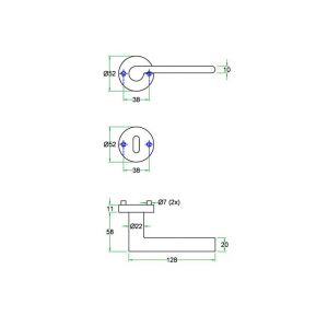 Artitec RVS Woning kruk-krukgarnituur rozet Saba SE RVS mat PC 01242