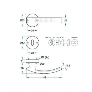 Artitec Collectie Interior Accents kruk-krukgarnituur rozet Futura rond mat nikkel PC 00452