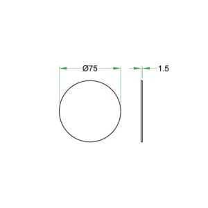 Artitec symboolplaat pictogram drücken diameter 75 mm RVS mat 02026
