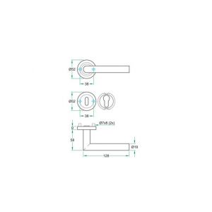 Artitec RVS Woning kruk-krukgarnituur schroefrozet Tipo SC RVS mat WC 8 mm 1001005-68