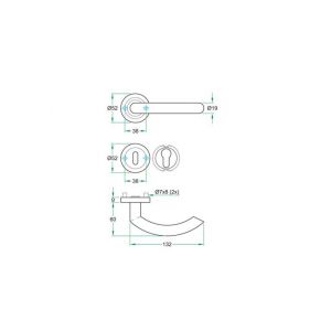 Artitec RVS Woning kruk-krukgarnituur schroefrozet Gino SC RVS mat SL-PC 1001009-23