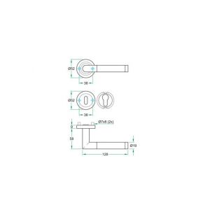 Artitec RVS Woning kruk-krukgarnituur schroefrozet SPACE SC RVS mat-glans WC 8 mm 1002041-68