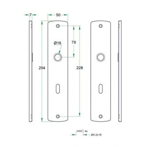 Artitec RVS Woning langschild paar renovatie LS RVS mat SL90 mm 92065/OB90