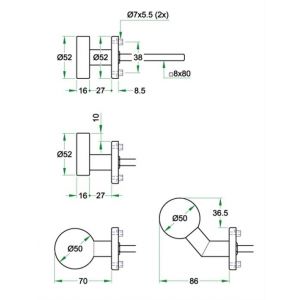 Artitec Proline Classic wisselknop rozet vlak recht PL RVS mat 96162