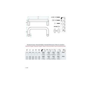 Artitec PH61 deurgreep RVS diameter 25x300 mm doorgaand met sierdop deurdikte 27-72 mm 61125/03000325/14