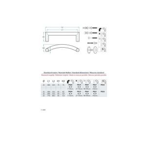 Artitec PH65 deurgreep RVS diameter 32x300 mm doorgaand met bout schroefkop deurdikte 40-54 mm 65132/03000332/41