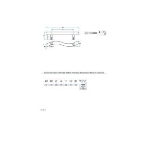 Artitec PH66 deurgreep RVS diameter 25x450 mm doorgaand met sierdop deurdikte 27-72 mm 66125/03500450/13