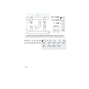 Artitec PH85 deurgreep RVS diameter 32x500 mm met sierdop deurdikte 27-72 mm 85132/03000500/15