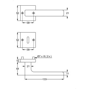 Artitec Luxuria kruk-krukgarnituur rozet Manhattan LU antiek zilver L5026