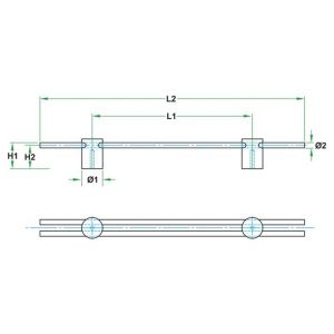 Artitec deurgreep RVS PH31 40x700 mm stuk sierdop 31140/05000700/15