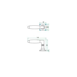 Artitec kruk-krukgarnituur Ton jaren-30 vierkant rozet mat nikkel WC 8 mm 97113