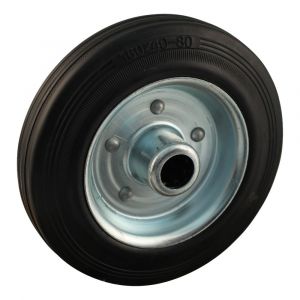 Protempo serie 02 transportwiel los stalen velg standaard zwarte rubberen band 160 mm rollager 102.162.200.000