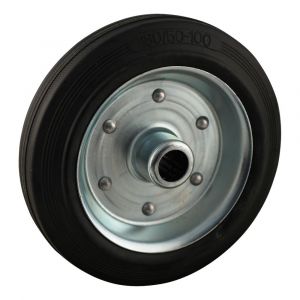 Protempo serie 02 transportwiel los stalen velg standaard zwarte rubberen band 180 mm rollager 102.182.200.000