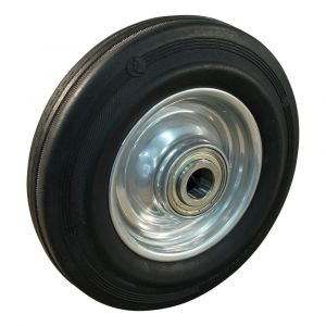 Protempo serie 02 transportwiel los stalen velg standaard zwarte rubberen band 200 mm kogellager 102.206.200.000