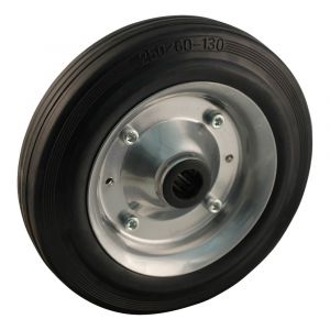 Protempo serie 02 transportwiel los stalen velg standaard zwarte rubberen band 250 mm rollager 102.252.200.060