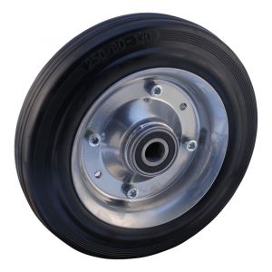 Protempo serie 02 transportwiel los stalen velg standaard zwarte rubberen band 250 mm kogellager 102.256.200.000