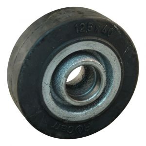 Protempo serie 04 transportwiel los gietijzeren velg zwarte volrubber band ± 75 shore A 250 mm kogellager 104.256.250.080