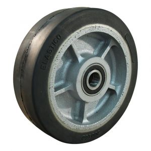 Protempo serie 04 transportwiel los gietijzeren velg zwarte volrubber band ± 75 shore A 250 mm kogellager 104.256.300.080