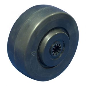 Protempo serie 05 transportwiel los zwarte PP velg zwarte elastische rubberen band ± 65 shore A 125 mm kogellager 105.126.120.050