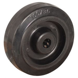 Protempo serie 07 transportwiel los zwarte PA velg zwarte elastische rubberen band ± 70 shore A 100 mm rollager 107.102.120.000