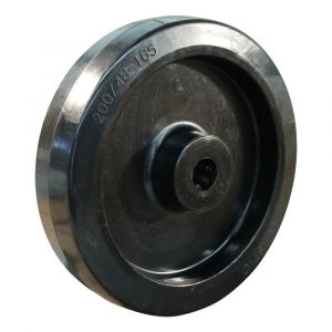 Protempo serie 07 transportwiel los zwarte PA velg zwarte elastische rubberen band ± 70 shore A 200 mm rollager 107.202.200.000